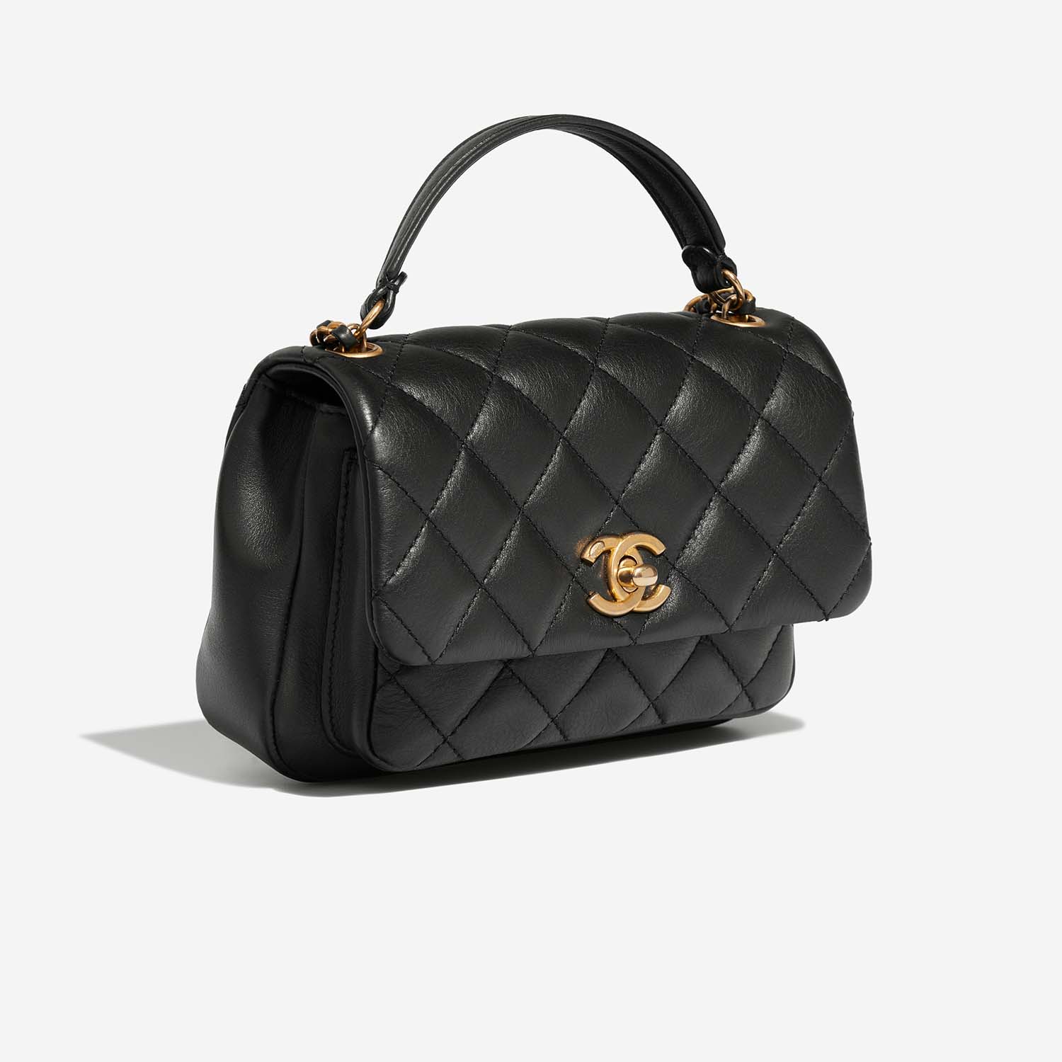 Chanel TimelessHandle Small Black Side Front  | Sell your designer bag on Saclab.com