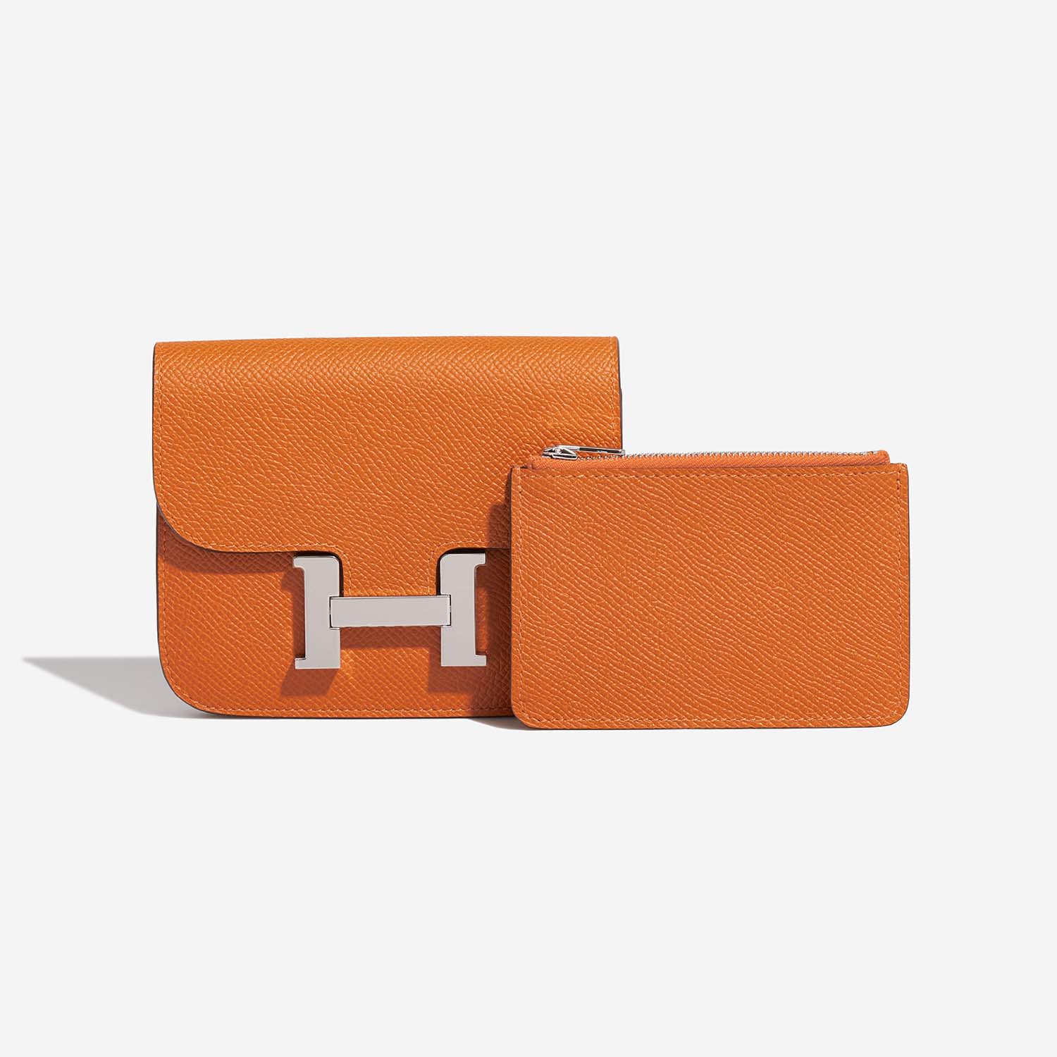 Hermès Constance SlimWallet OrangeH Front  | Sell your designer bag on Saclab.com