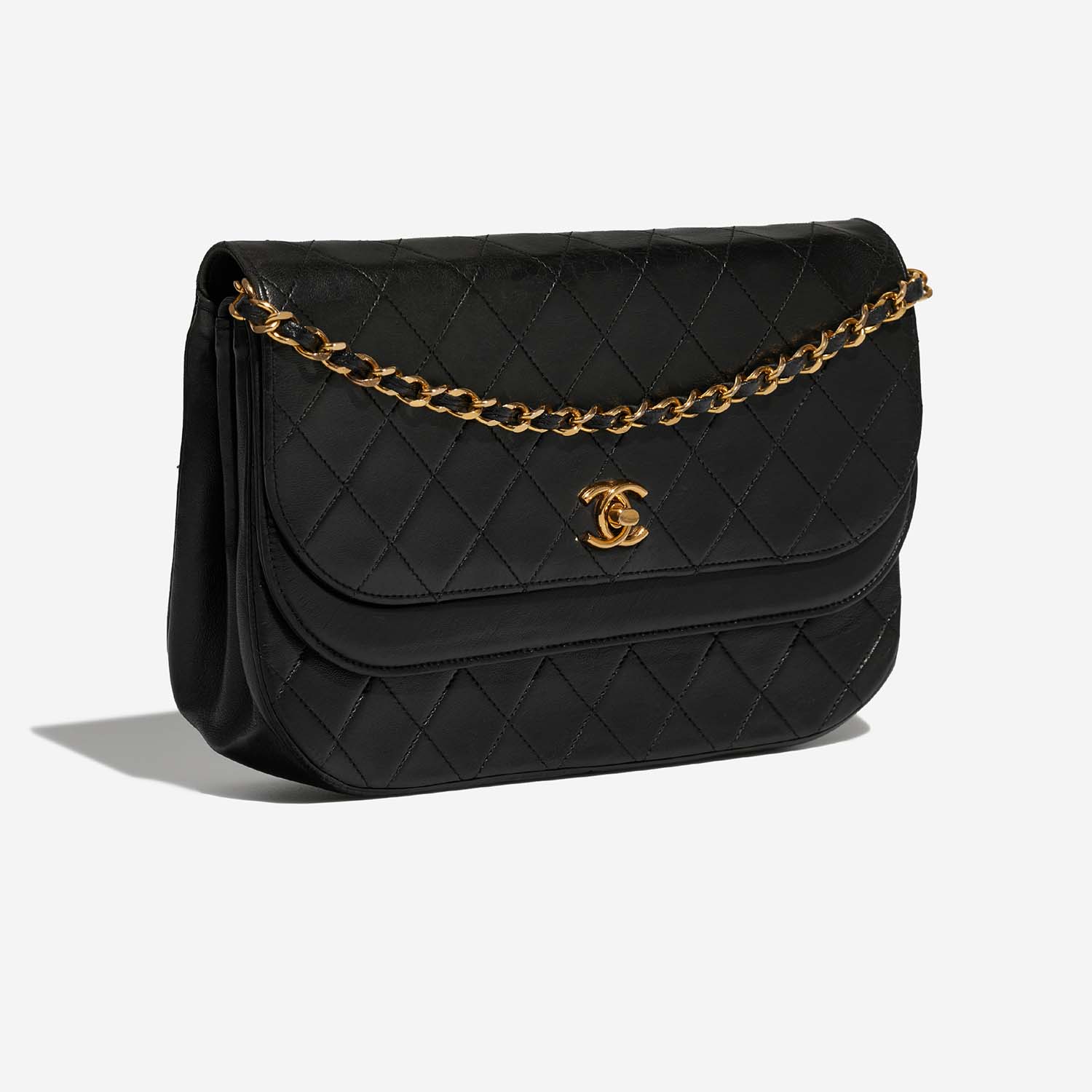 Chanel Timeless DoubleFlap Black Side Front  | Sell your designer bag on Saclab.com