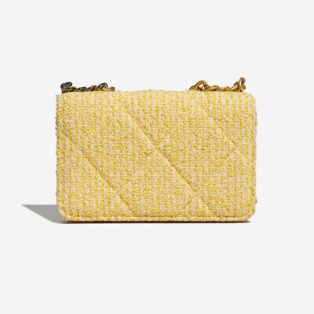 Chanel 19 Wallet On Chain Tweed Yellow / Beige SACLÀB
