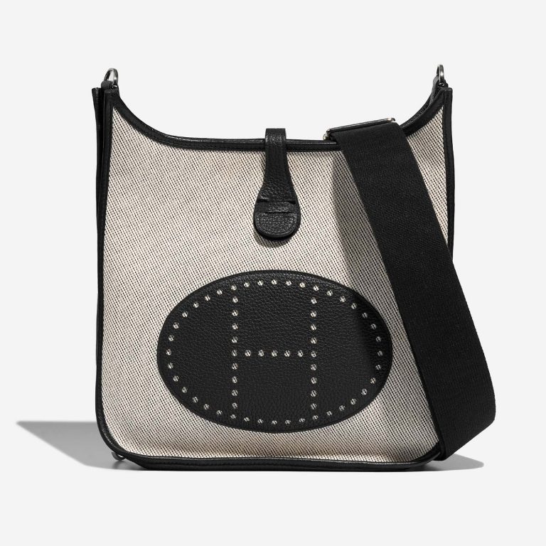 Hermès Evelyne 29 Schwarz-Ecru Front | Verkaufen Sie Ihre Designer-Tasche auf Saclab.com