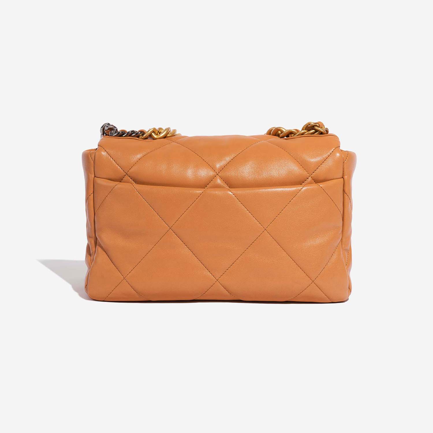 Chanel 19 Large Flap Bag Cognac Back  | Sell your designer bag on Saclab.com
