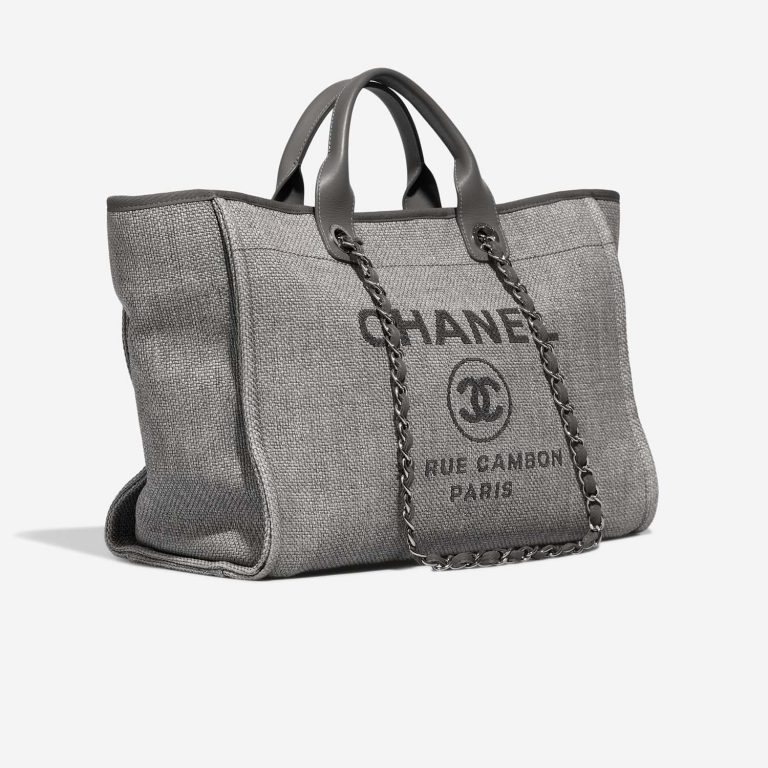 Chanel Deauville Medium Grey Side Front  | Sell your designer bag on Saclab.com