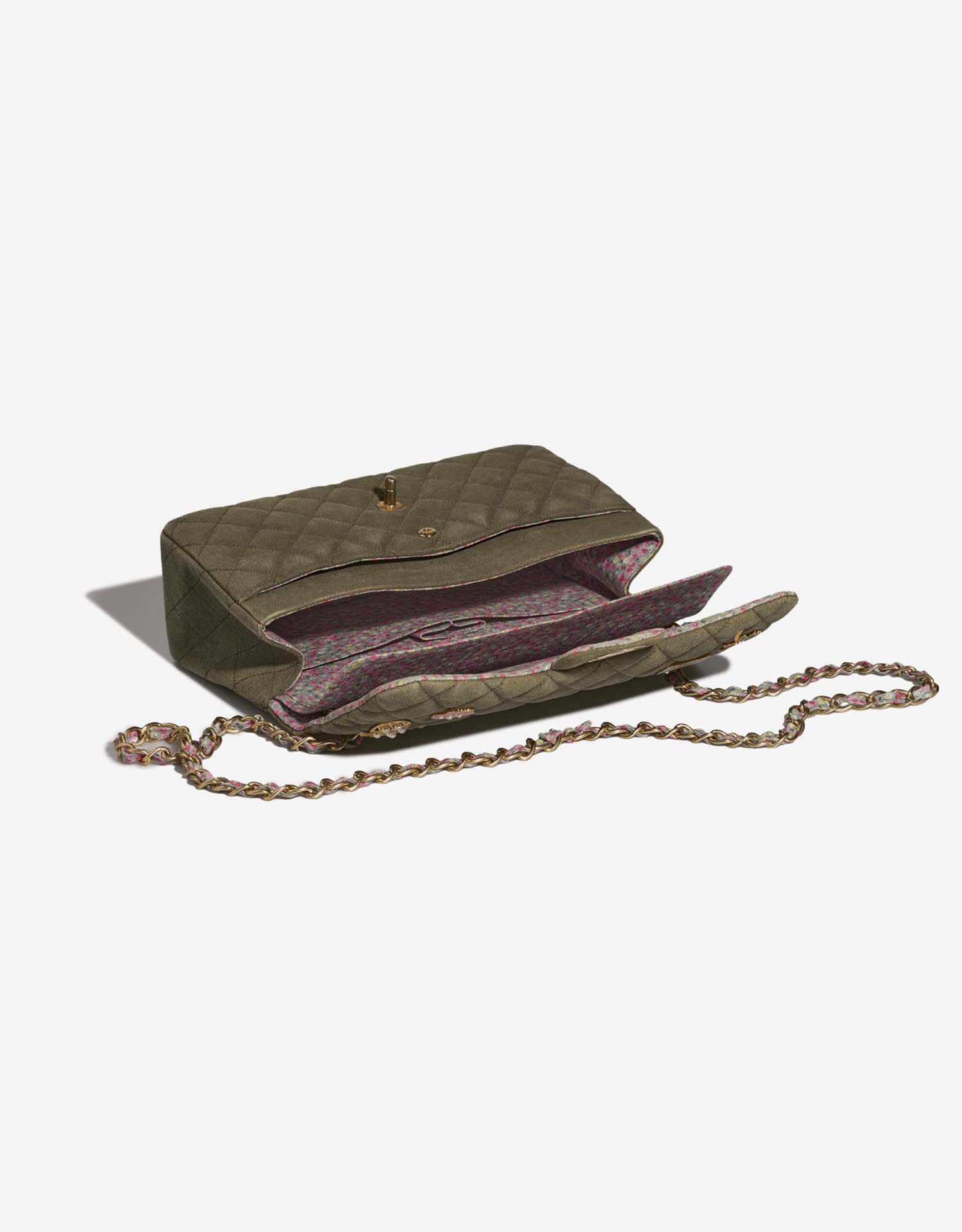 Chanel Timeless Jumbo Khaki Inside  | Sell your designer bag on Saclab.com