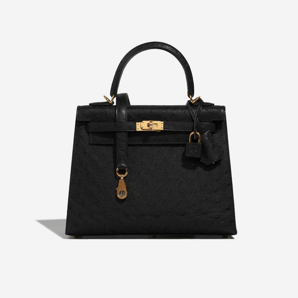 Hermès Kelly 25 Ostrich Black | SACLÀB