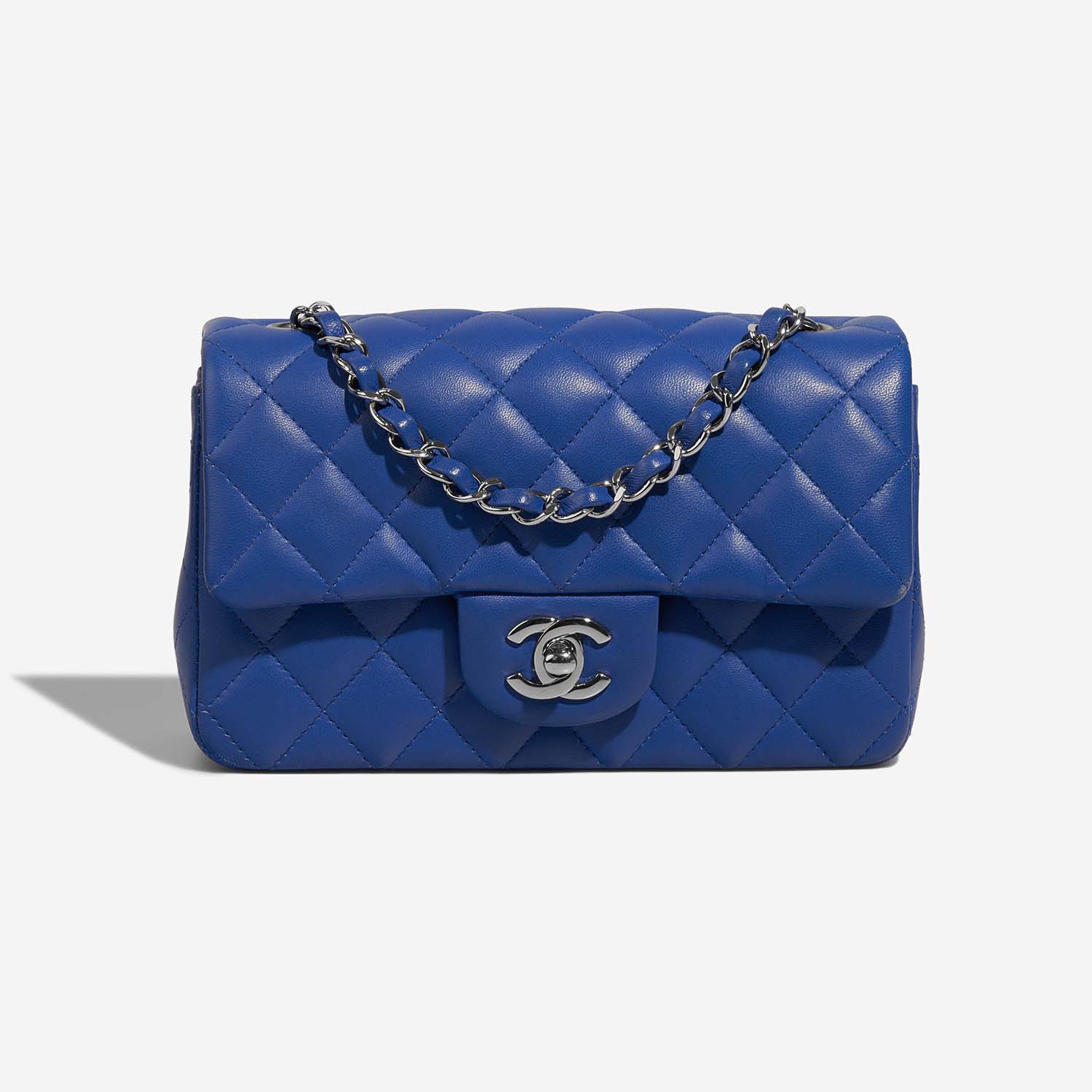 Chanel Timeless MiniRectangular Blue Front  | Sell your designer bag on Saclab.com