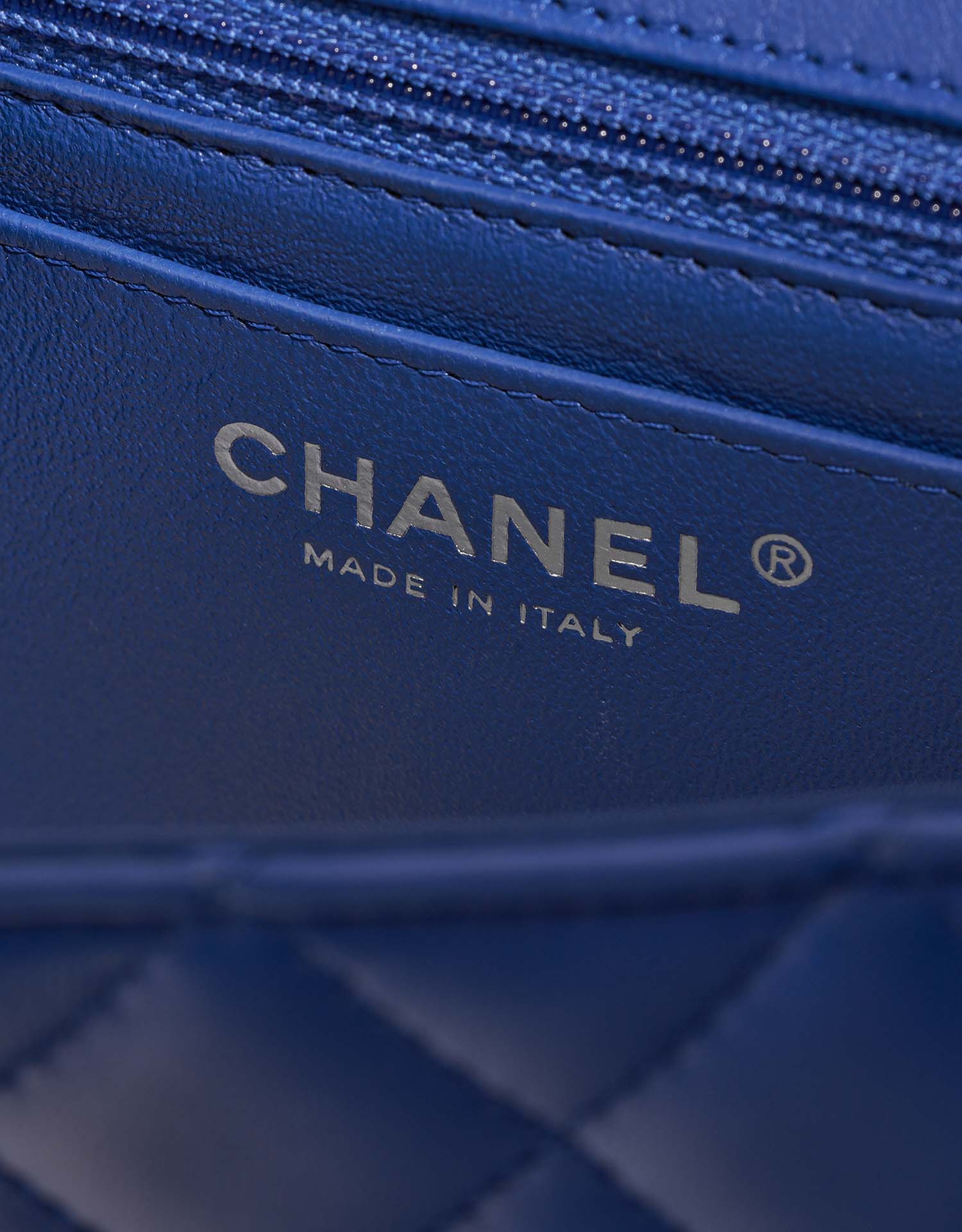 Chanel Timeless MiniRectangular Blue Logo  | Sell your designer bag on Saclab.com