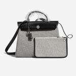 Hermès Herbag 31 Ecru-Schwarz Front | Verkaufen Sie Ihre Designer-Tasche auf Saclab.com