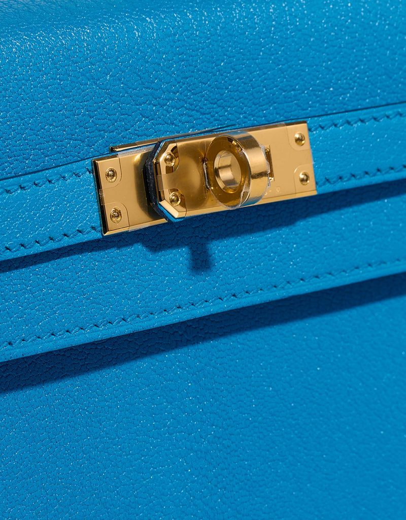 Hermès Kelly 25 Chevre Chamkila Blue Frida | SACLÀB