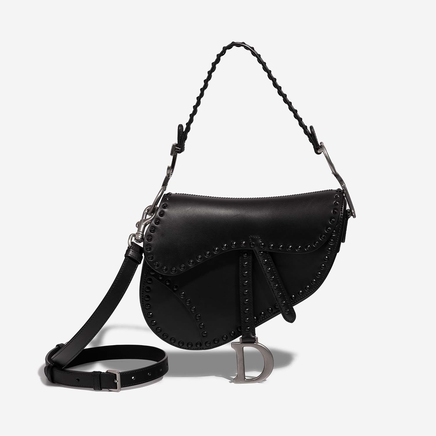 Dior Saddle Medium Black Front  | Sell your designer bag on Saclab.com