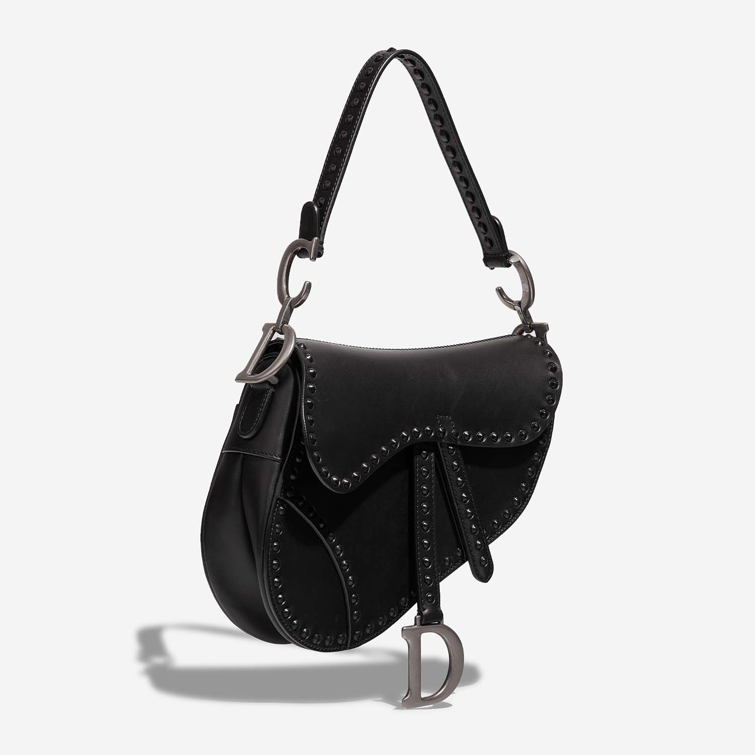 Dior Saddle Medium Black Side Front  | Sell your designer bag on Saclab.com
