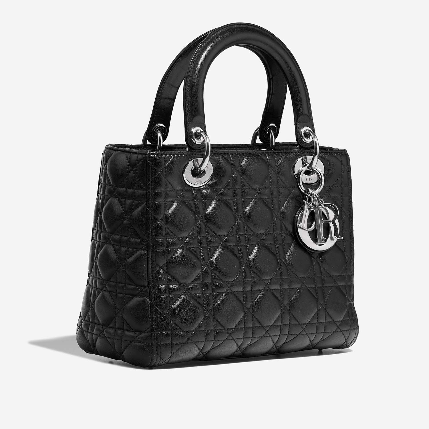 Dior Lady Medium Black Side Front  | Sell your designer bag on Saclab.com