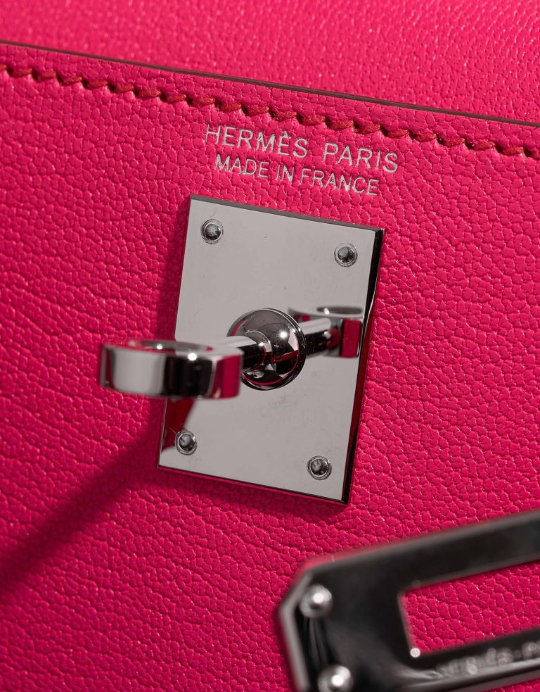 Hermès Kelly Mini RosePop-Framboise Logo  | Sell your designer bag on Saclab.com