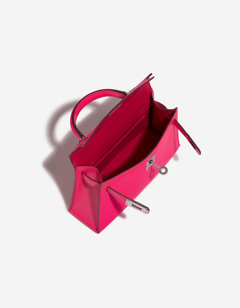 Hermès Kelly Mini RosePop-Framboise Inside  | Sell your designer bag on Saclab.com