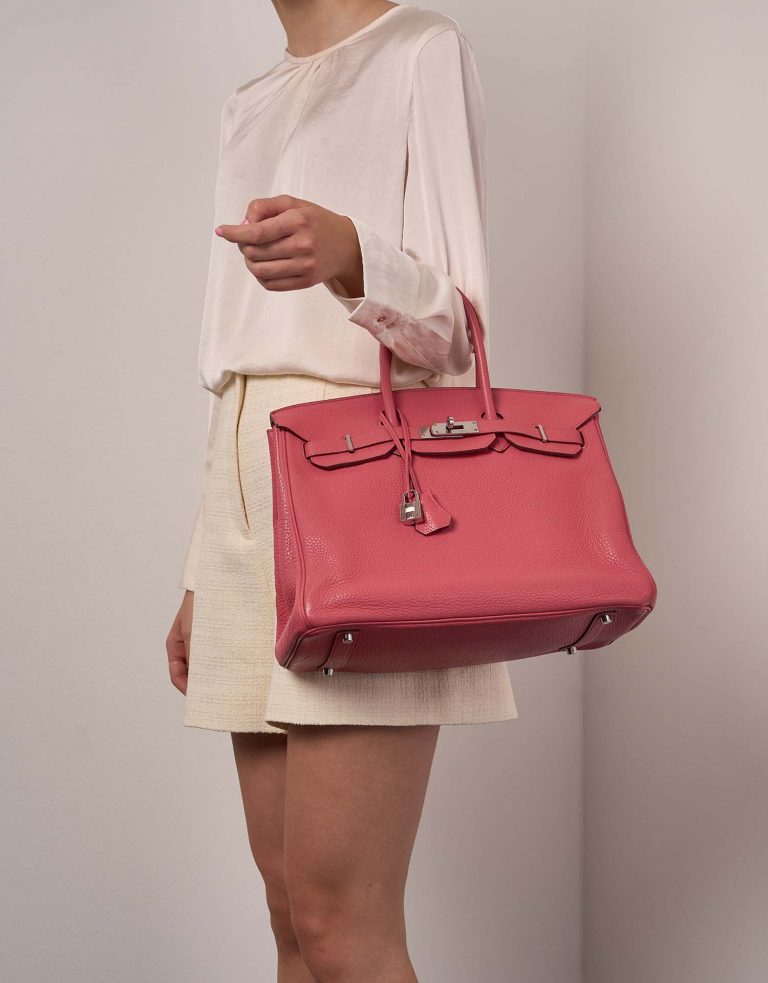 Pre-owned Hermès bag Birkin 35 Clemence Rose Lipstick | Sell your designer bag on Saclab.com