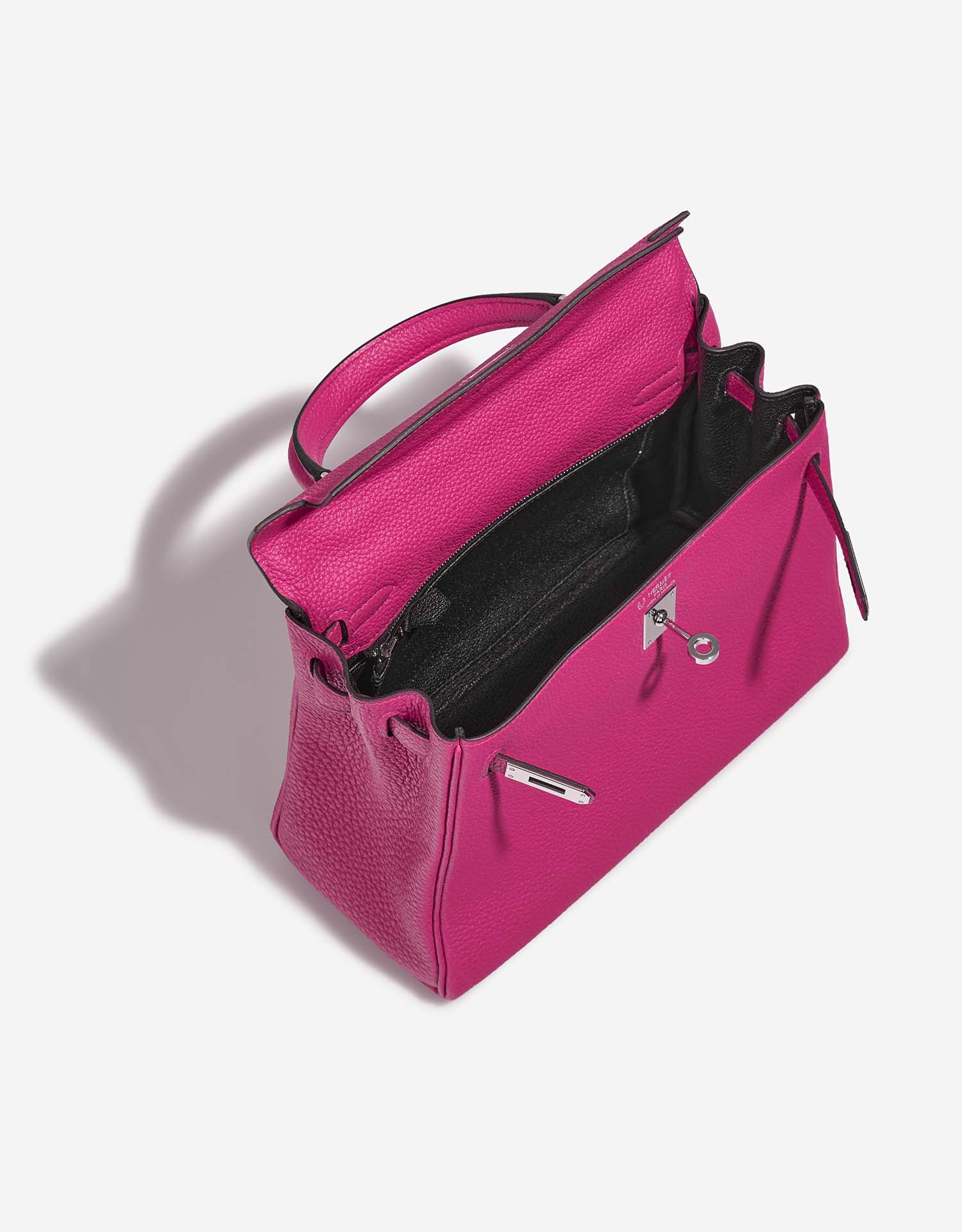 Hermès KellyHSS 25 RosePourpre-Black Inside  | Sell your designer bag on Saclab.com