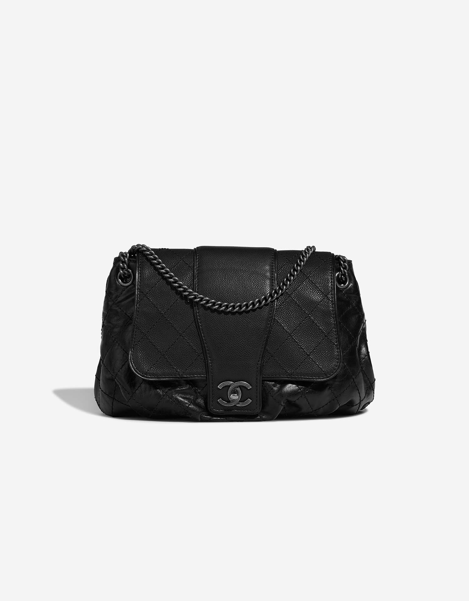Chanel Flap Bag Large Calf / Caviar Black | SACLÀB