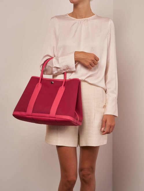Hermès GardenParty 36 RougeGrenat-Bougainville Sizes Worn | Sell your designer bag on Saclab.com