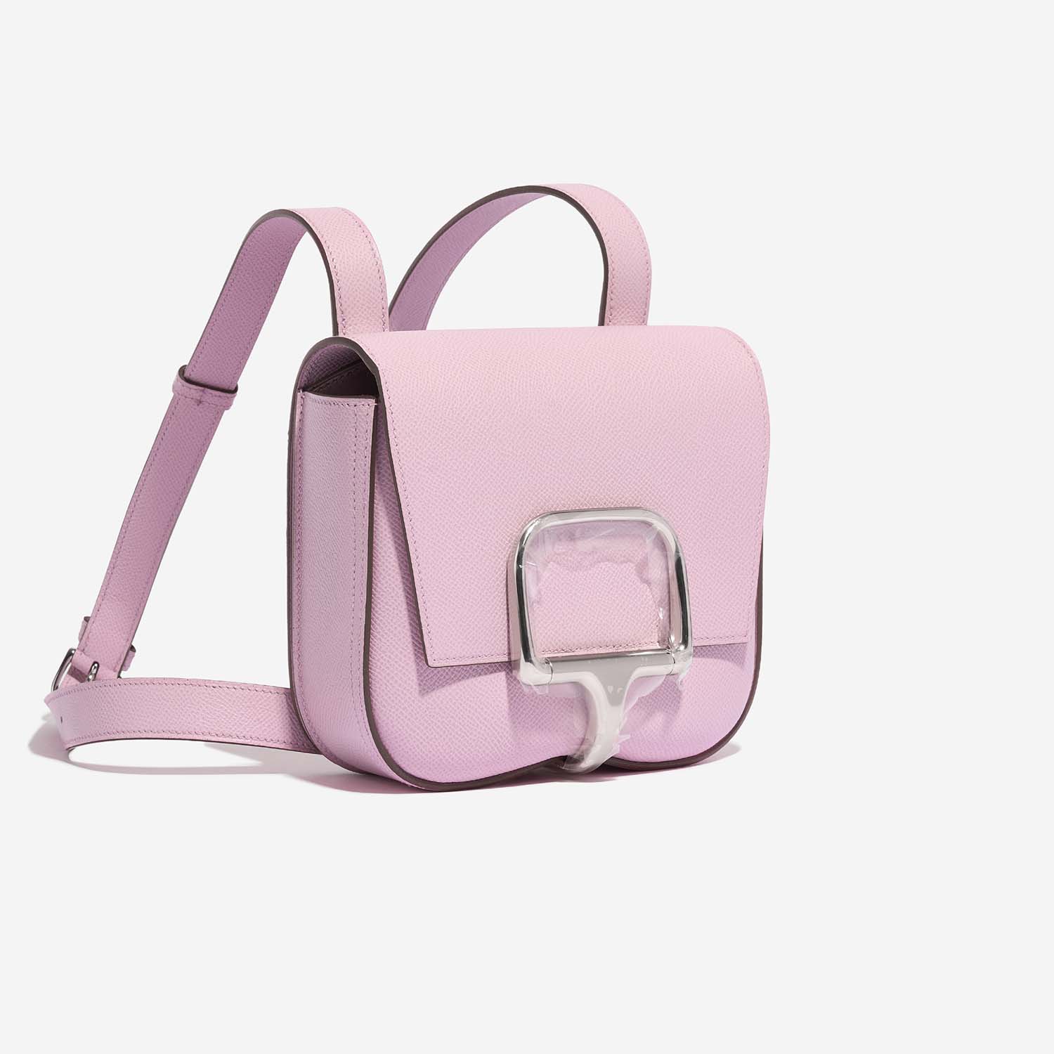 Hermès DellaCavalleria Mini MauvPale Side Front  | Sell your designer bag on Saclab.com