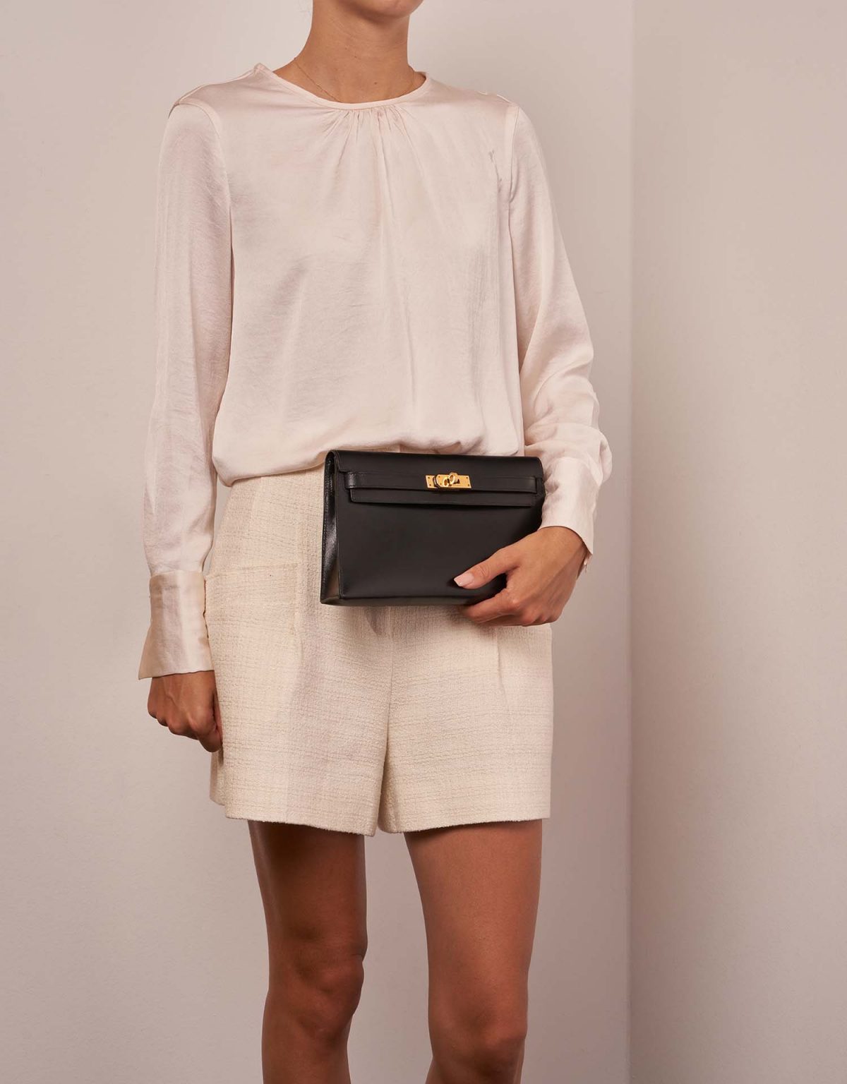 Hermès Kelly Elan Pochette Box Black | SACLÀB