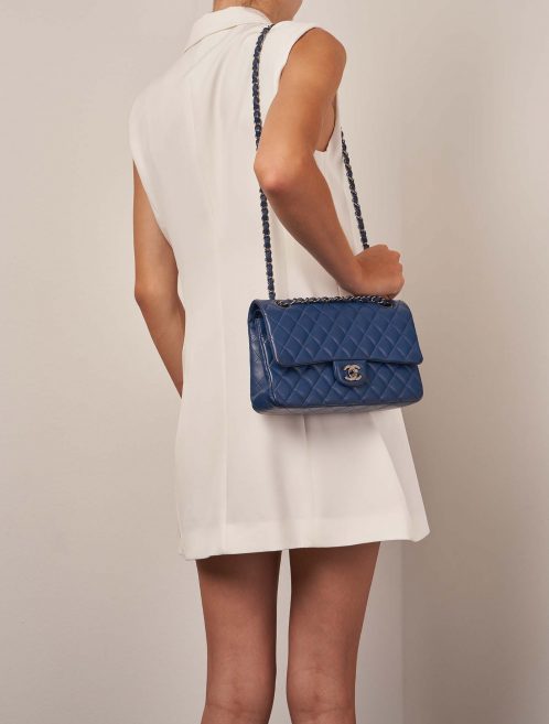 Chanel Timeless Medium Blue Sizes Worn | Sell your designer bag on Saclab.com