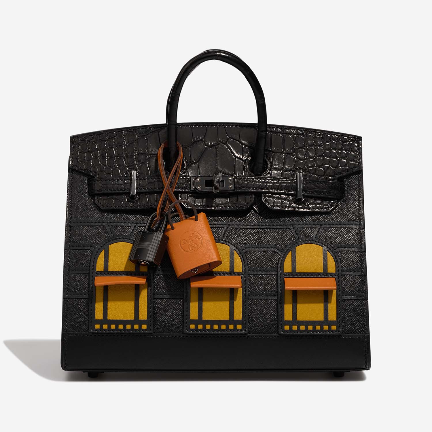 Hermès Birkin 20 BlackOrangeHJauneAmbre Front  | Sell your designer bag on Saclab.com