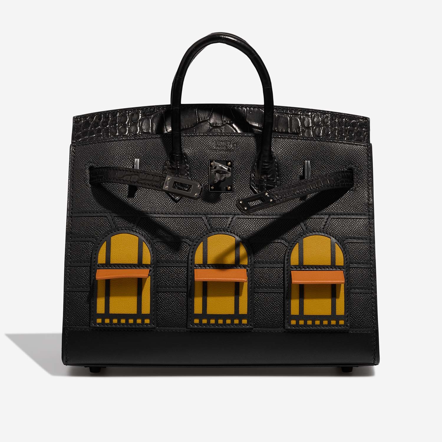 Hermès Birkin 20 BlackOrangeHJauneAmbre Front Open | Sell your designer bag on Saclab.com