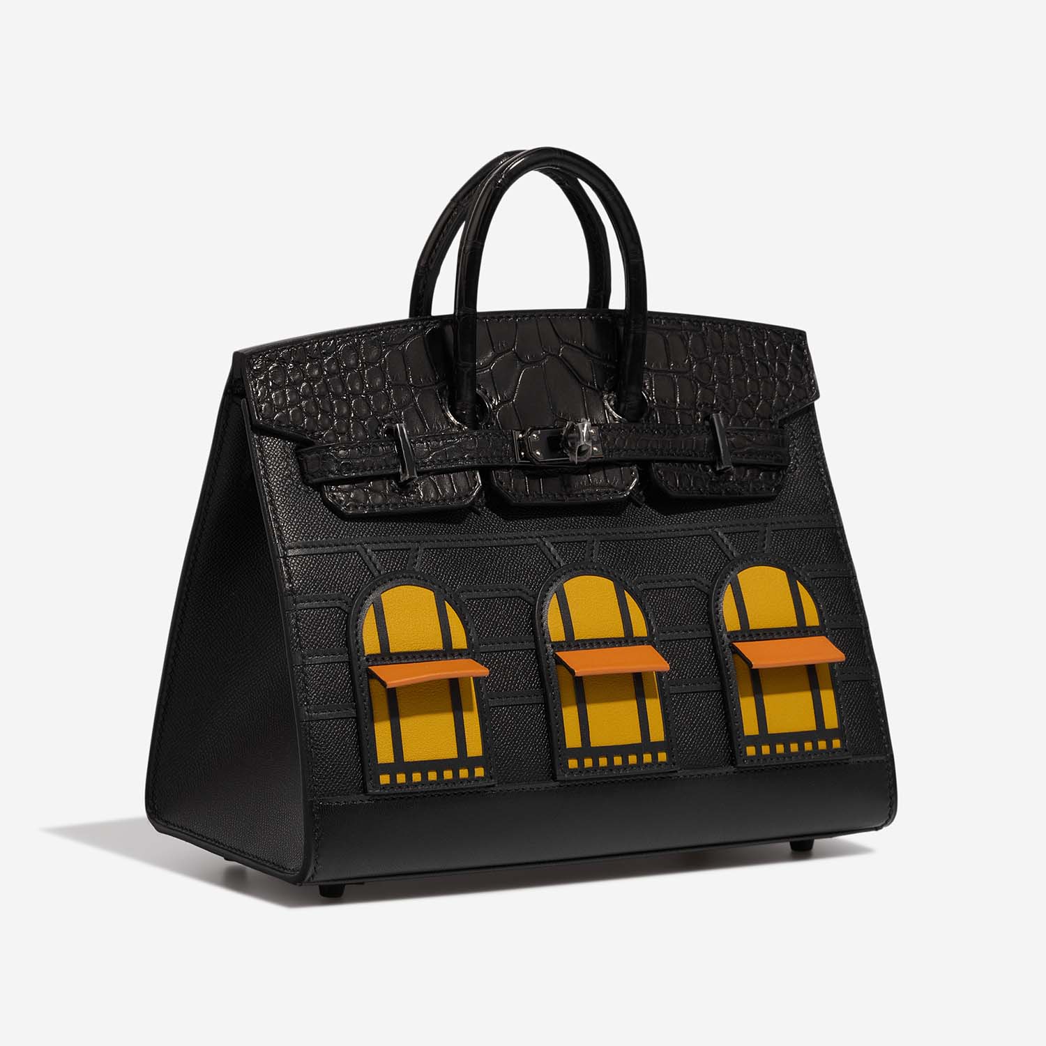 Hermès Birkin 20 BlackOrangeHJauneAmbre Side Front  | Sell your designer bag on Saclab.com