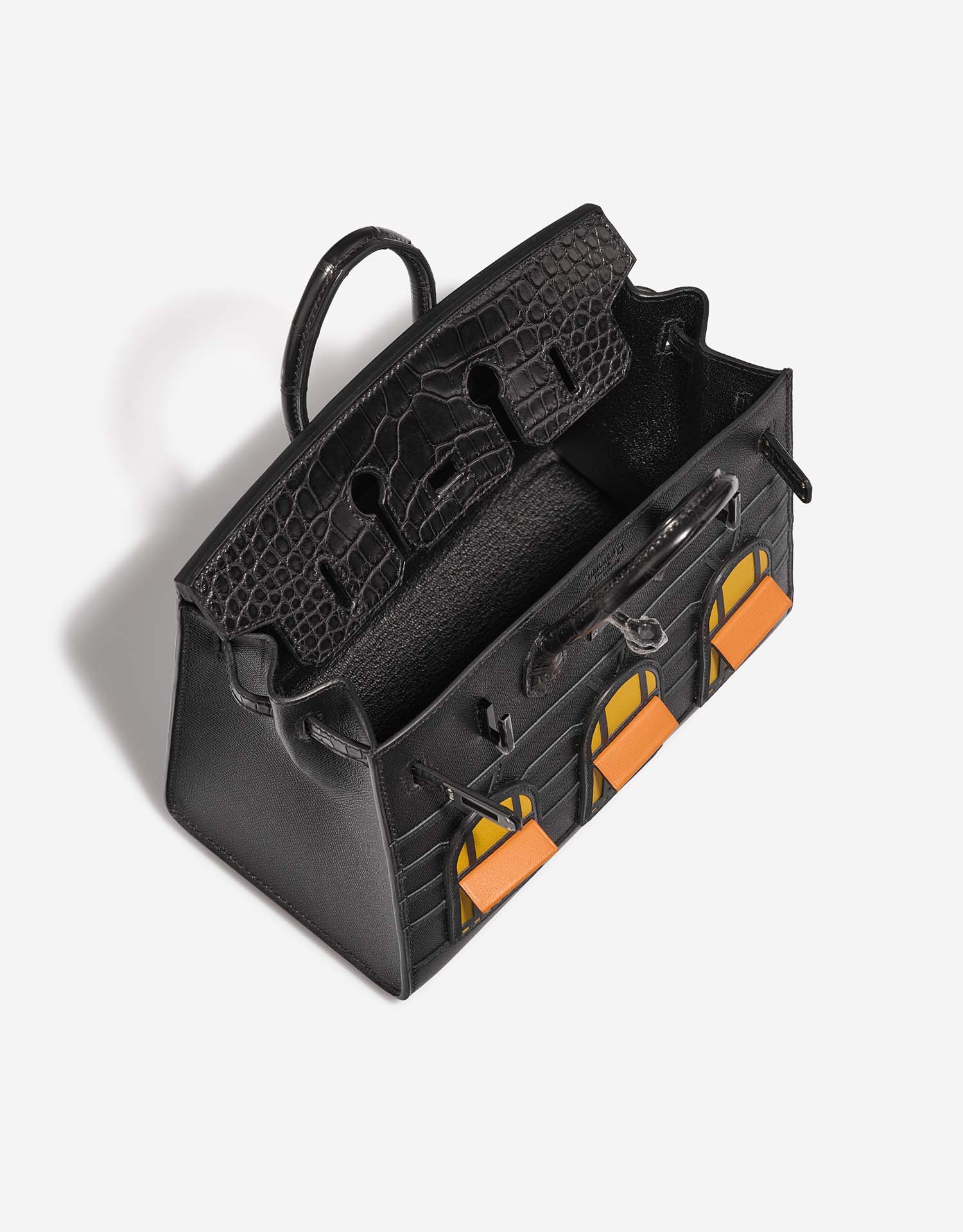 Hermès Birkin 20 BlackOrangeHJauneAmbre Inside  | Sell your designer bag on Saclab.com