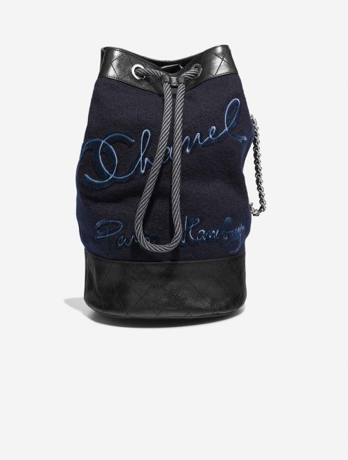 Chanel Backpack Blue-Black Front  | Sell your designer bag on Saclab.com
