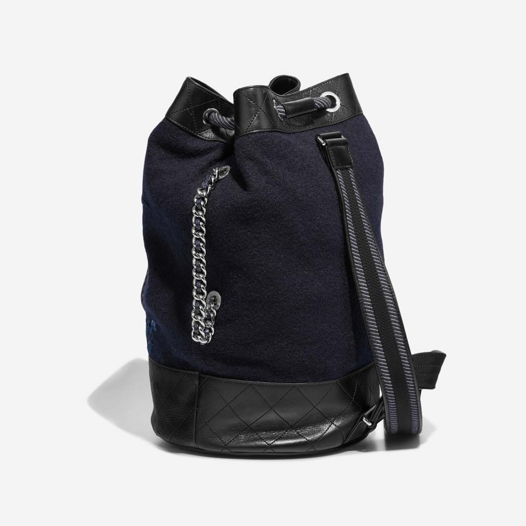 Chanel Backpack Wool / Lamb Blue / Black SACLÀB