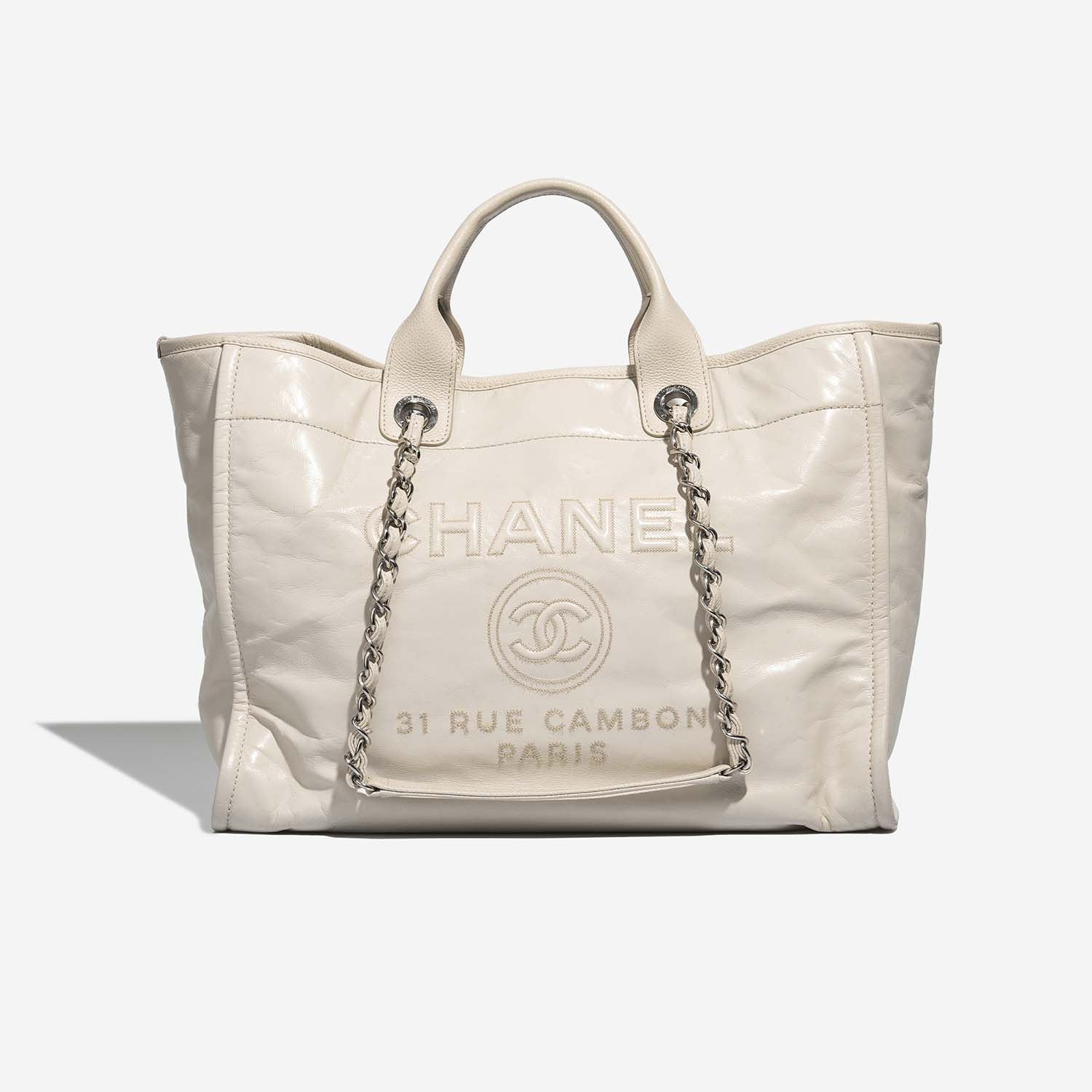 Chanel Deauville Medium White Front  | Sell your designer bag on Saclab.com