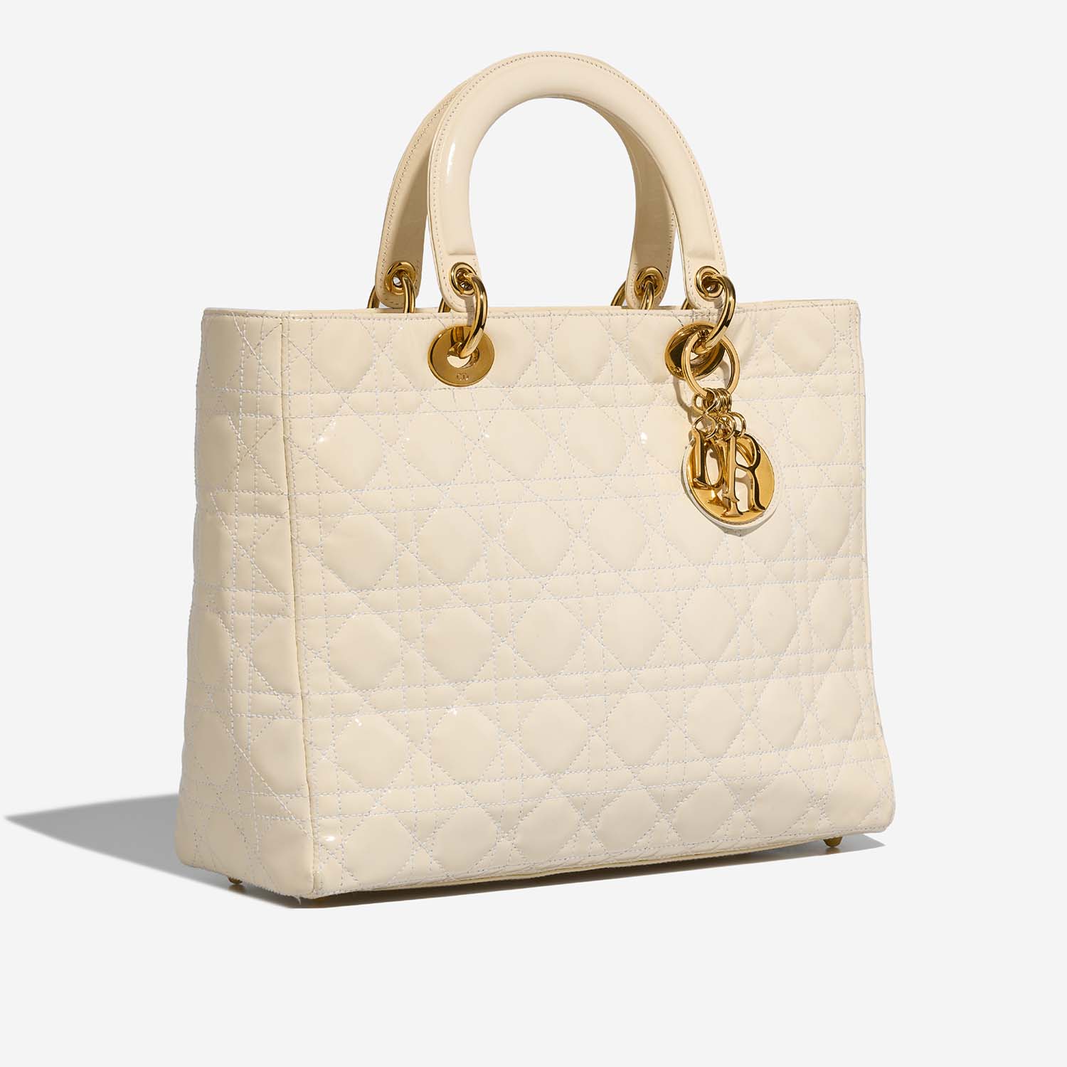 Dior Lady Large White Side Front  | Sell your designer bag on Saclab.com