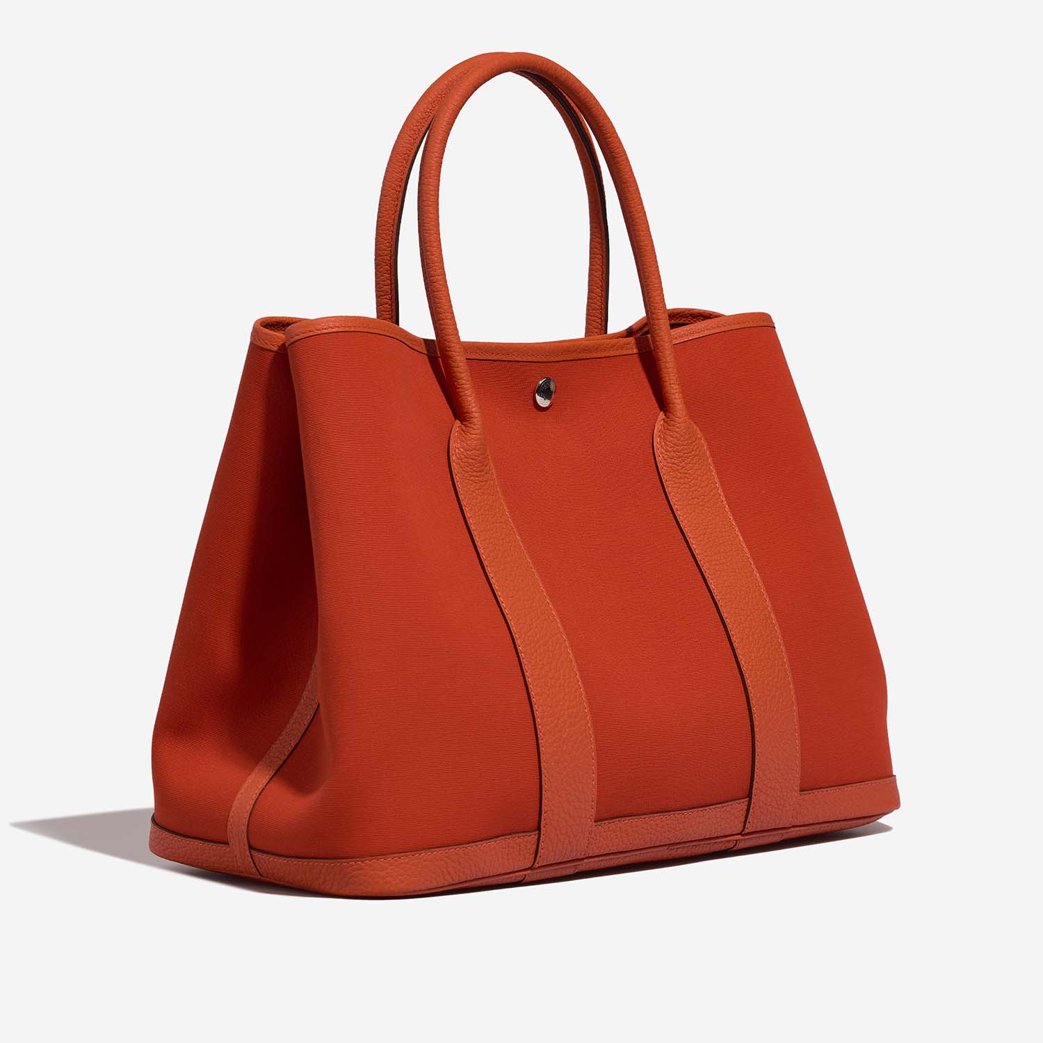 Hermès GardenParty 36 OrangePoppy-Capucine Side Front | Vendre votre sac de créateur sur Saclab.com