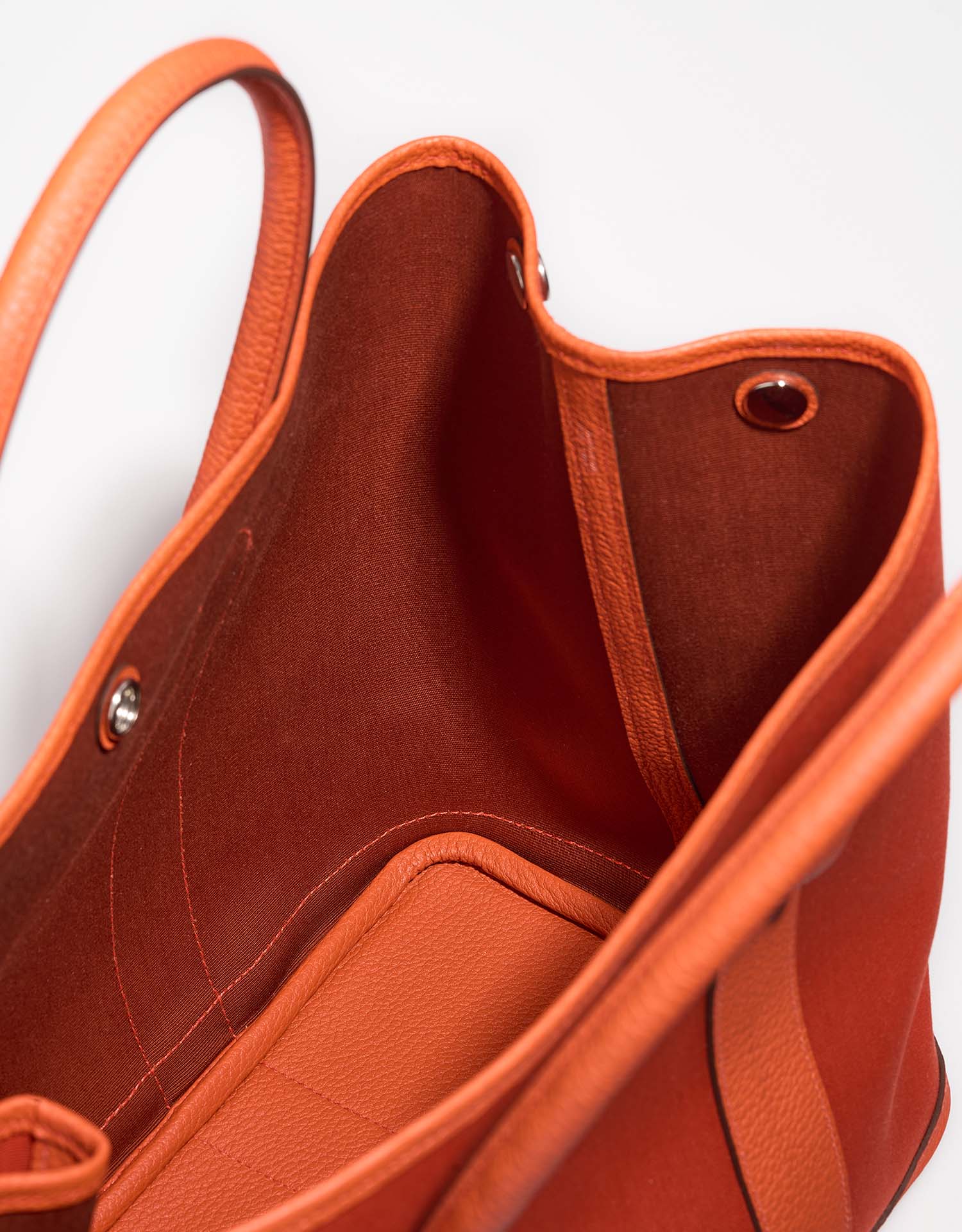 Hermès GardenParty 36 OrangePoppy-Capucine Inside  | Sell your designer bag on Saclab.com