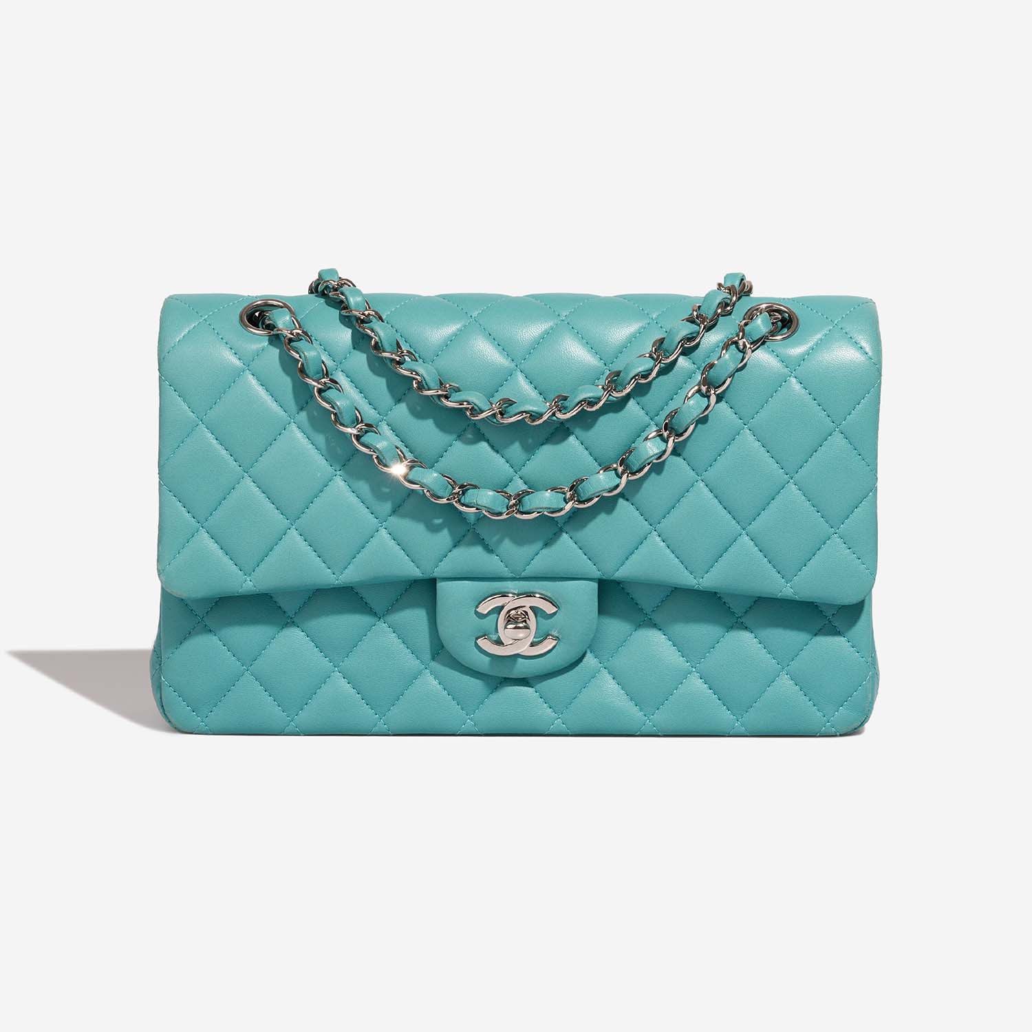 Chanel Timeless Medium Turquoise Front  | Sell your designer bag on Saclab.com