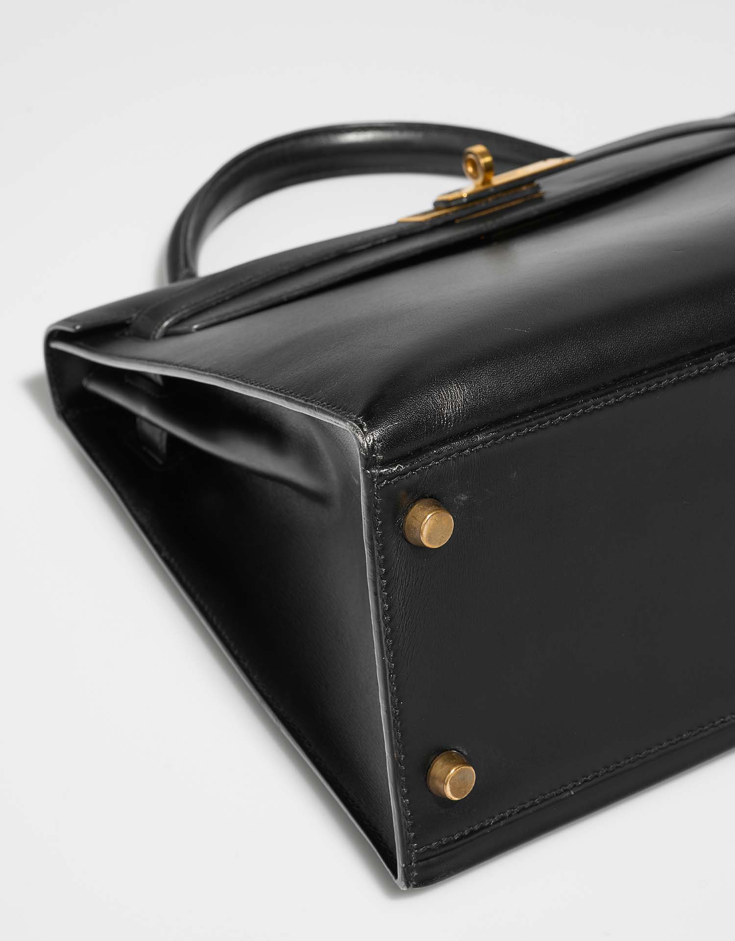 Hermes Kelly Vintage Bag 32 Black Box Leather Gold Hardware