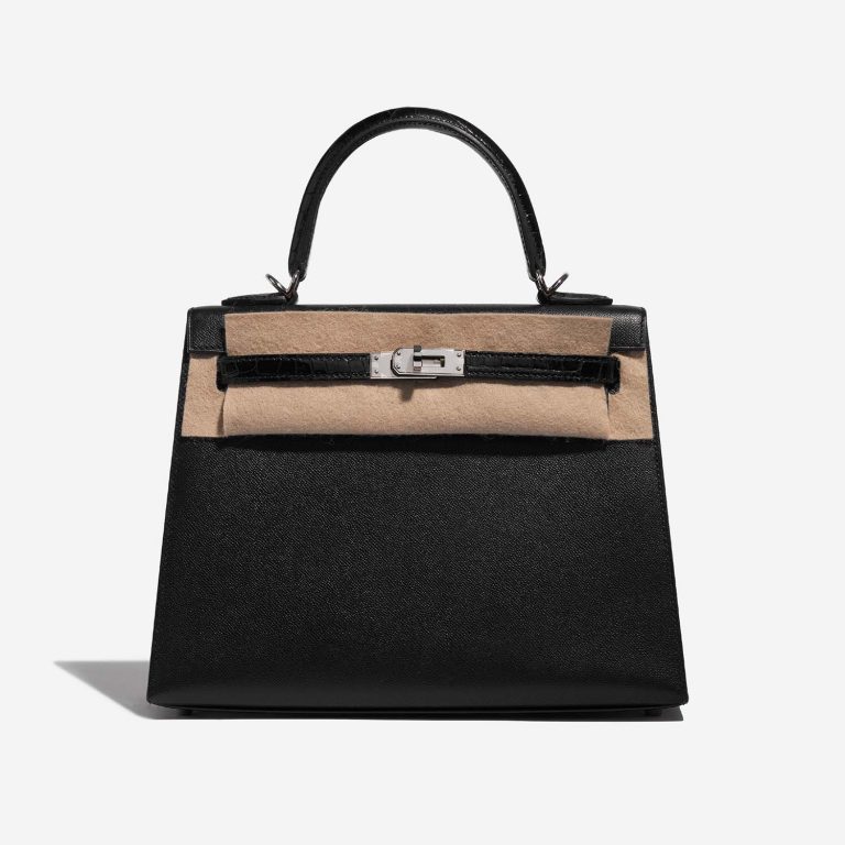 Hermès Kelly 25 Black  Front Velt | Sell your designer bag on Saclab.com