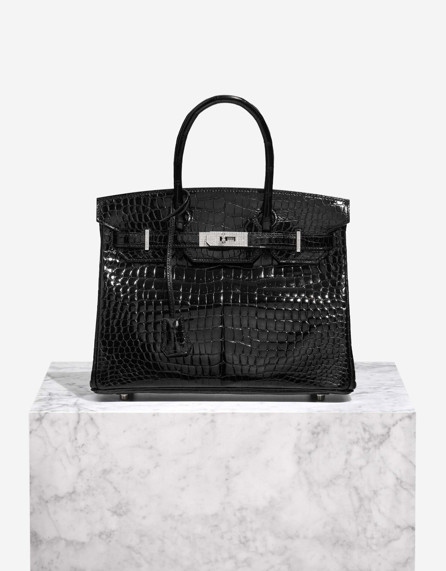 Hermes Beton + Graphite Matte Crocodile Birkin 30 Handbag