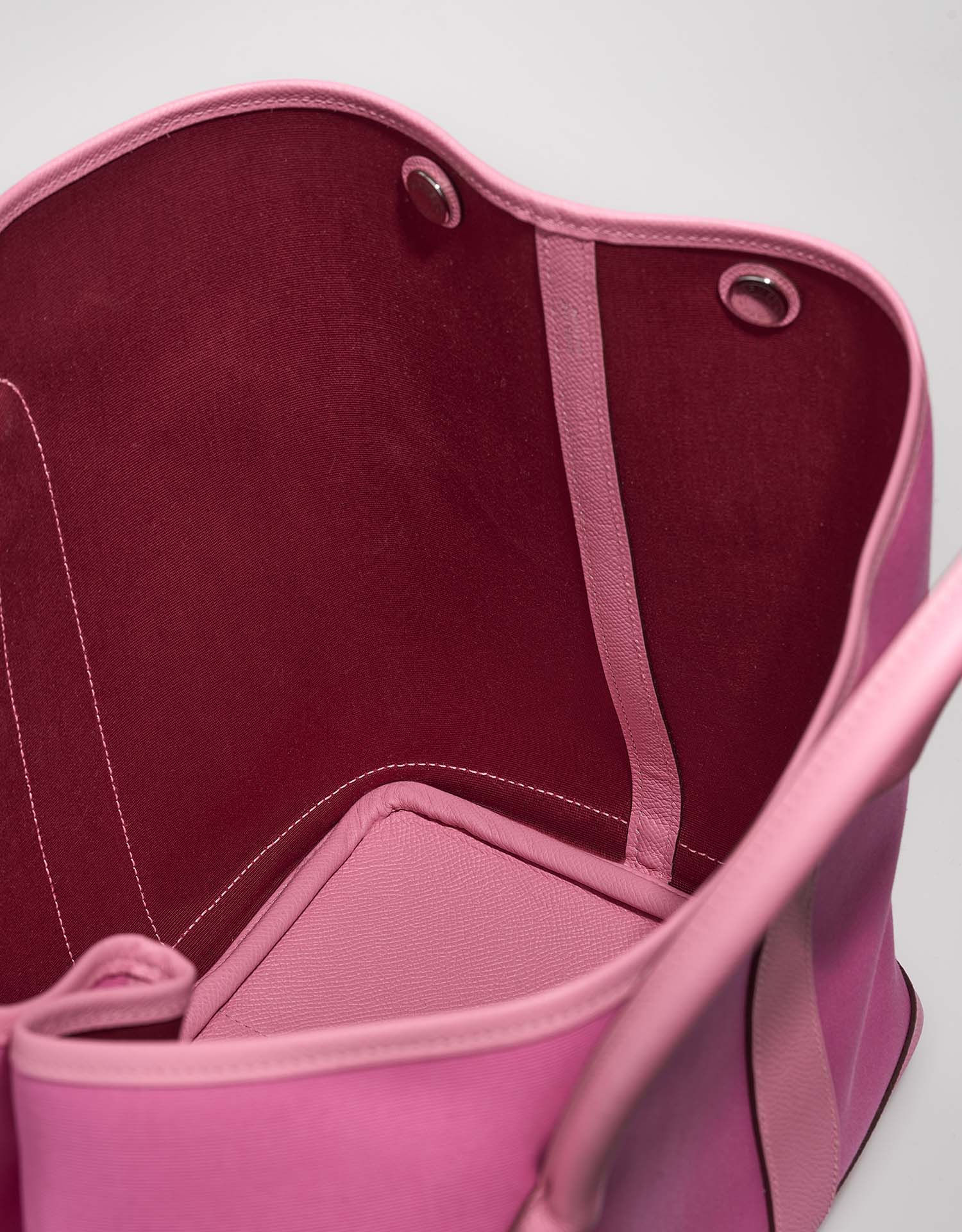 Hermès GardenParty 36 RoseBubblegum-Rubis Inside  | Sell your designer bag on Saclab.com