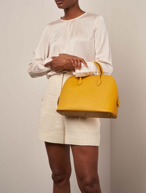 Hermès Bolide 31 JauneAmbre Sizes Worn | Sell your designer bag on Saclab.com