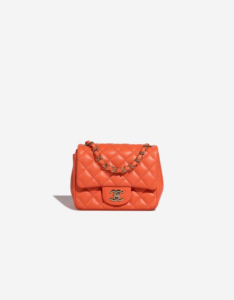 Chanel Timeless MiniSquare Orange Front  | Sell your designer bag on Saclab.com