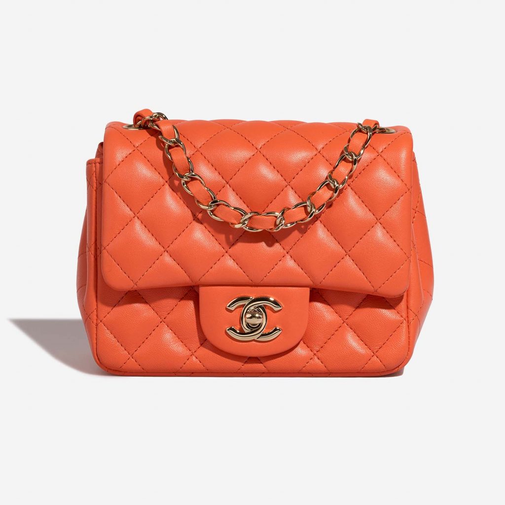 Chanel Timeless Mini Square Lamb Orange | SACLÀB