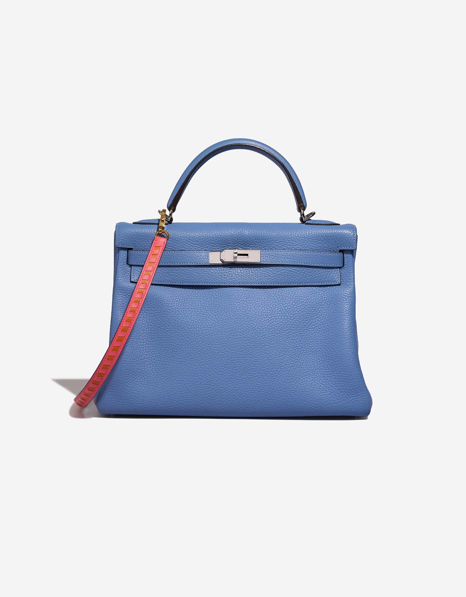 Hermès StrapTressageCuir RoseAzalée-Abricot Closing System  1 | Sell your designer bag on Saclab.com