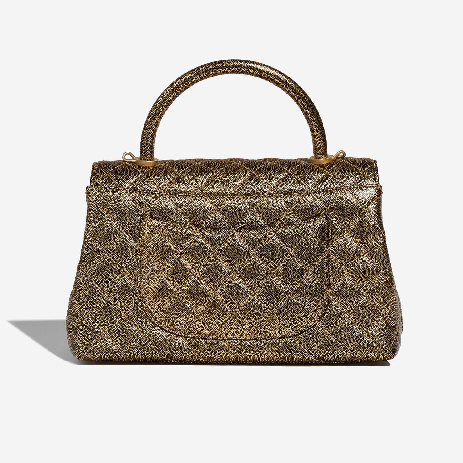 Chanel TimelessHandle Medium Gold-Black Back  | Sell your designer bag on Saclab.com