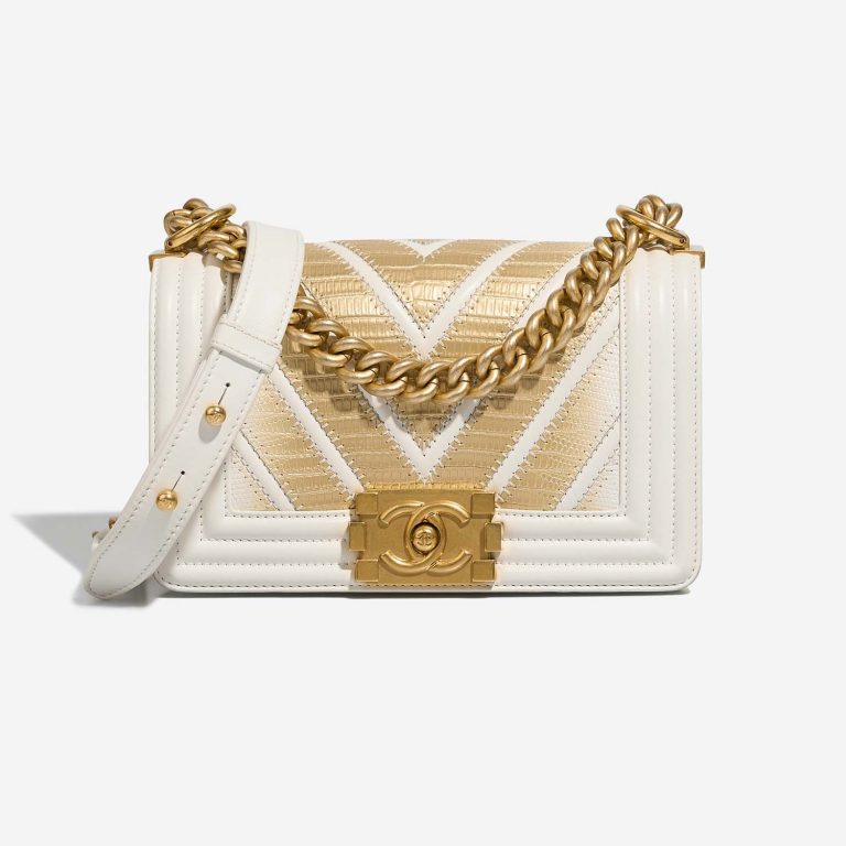 Chanel Boy Small Gold-White Front  | Sell your designer bag on Saclab.com