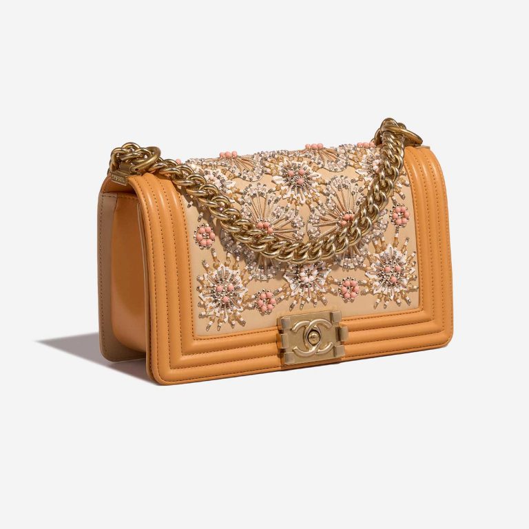Chanel Boy New Medium Lamb / Embroidery Orange / Multicolour | Sell your designer bag