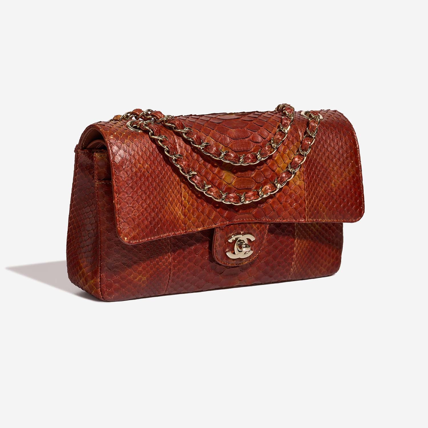 Chanel Timeless Medium Red-Orange Side Front  | Sell your designer bag on Saclab.com