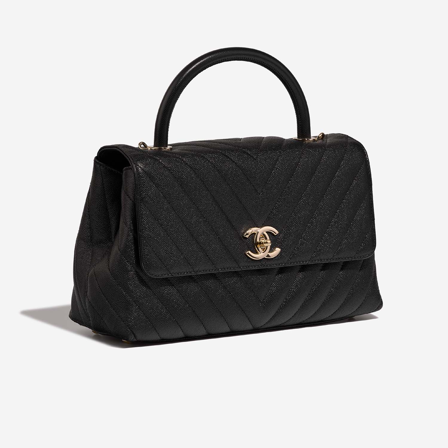 Chanel TimelessHandle Medium Black Side Front | Vendez votre sac de créateur sur Saclab.com