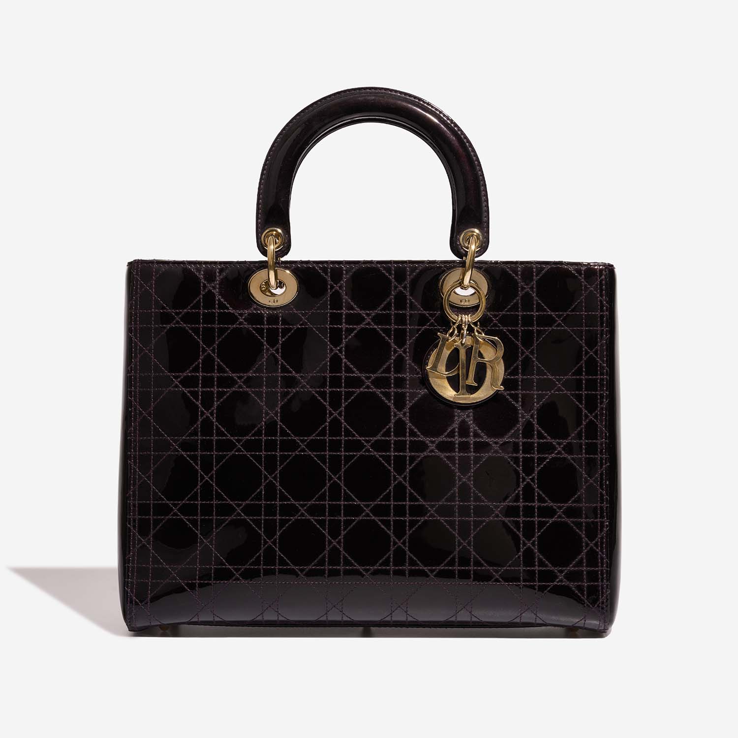Dior Lady Large DarkPurple Front  | Sell your designer bag on Saclab.com